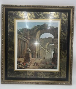 Arte de pared estampado enmarcado vintage The Fountains Hubert Robert 22x20 - Imagen 1 de 7
