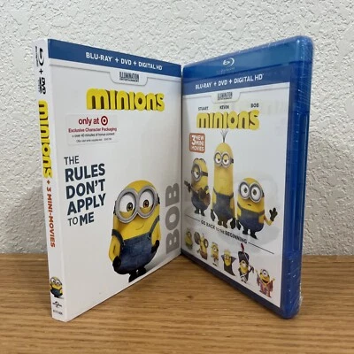Minions (Blu-ray/DVD/Digital, 2015) Target Exclusive with Bob Slipcover SEALED! - Image 1 of 4