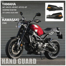 Black Handlebar Hand Brush Guard Protector w/ LED Light for Yamaha MT FZ 07 XSR