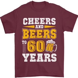 60th Birthday 60 Year Old Funny Alcohol Mens T-Shirt 100% Cotton - Picture 1 of 102