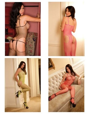 RENE ROFE INDUSTRIAL NET SUSPENDER CROTCHLESS INTIMATE BODYSTOCKING    - Image 1 of 4