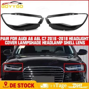 Paar Scheinwerferglas Streuscheibe Abdeckung Shell für Audi A6 A6L C7 2016-2018 - Bild 1 von 21