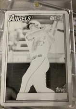 2015 Topps Archives #90DPI-MT Mike Trout 1 of 1 Black Printing Plate N0n Auto