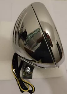 Harley Chrome Headlight Rick Doss Ribbed 7 " Halogen 86-04 FL Softail new - Foto 1 di 3