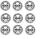 Marx Toys Logo Made in USA New York 9 Vinyl ca. 1/2" Rnd Logos auf 1 Aufkleber