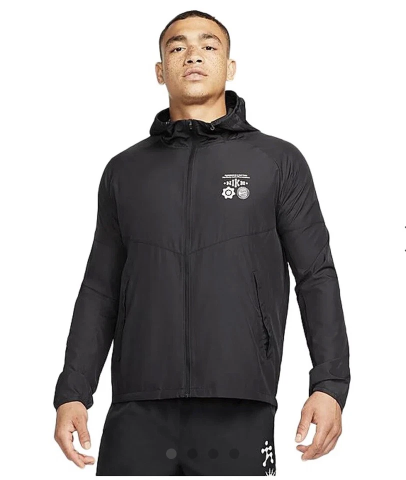 nike mens Repel wild run miler jacket-black/white-Size L-DM4720-010 - Image 1 of 4