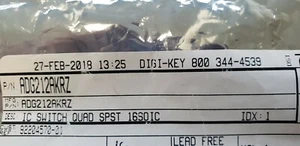 Analog Devices ADG212AKRZ Analogue Switch ICs CMOS QUAD SPST IC 16 SOIC Lot of 1 - Imagen 1 de 1