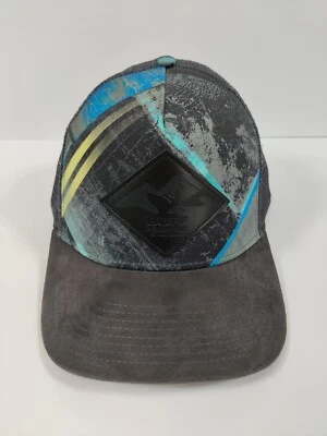 Sombrero ajustable Buff Snapback único ala de gamuza tipo cuero logotipo de montaña Foto 1 de 4