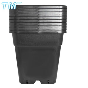 10 Pack 3 Gallon Plastic Flower Pots Square For Garden Planting Nursery Pots - Picture 1 of 10