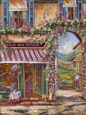 Mural de azulejo cerâmica arte Villlage Backsplash Cook Villa San Michele GCS046 - Imagem 1 de 2