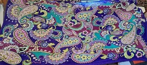 rare Vera Bradley Heather throw plush purple paisley soft fleece 84x48 - Picture 1 of 1