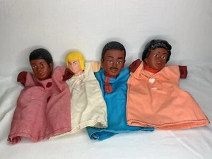 Vintage Vinyl Head Hand Puppets Set Of 4 - Picture 1 of 9