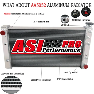 3 Row Radiator for 1982-94 Chevy S10 Blazer GMC Jimmy S15 2.5L l4 2.8L V6 AT - Image 1 of 4