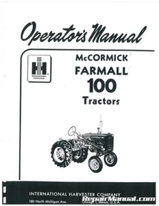McCormick Farmall 100 Tractor Operators Manual - Picture 1 of 1