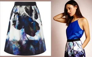 ex Coast Salia Floral Print A-Line Occasion Party Skirt SALE - Picture 1 of 4