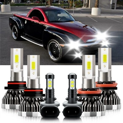 Para Chevrolet SSR 2003-2006 LED Faro Alto Bajo Combo Bombillas Antiniebla 6000K Foto 1 de 4