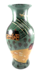 NORA FENTON country scene ceramic vase CIRCA 1970s - Picture 1 of 11