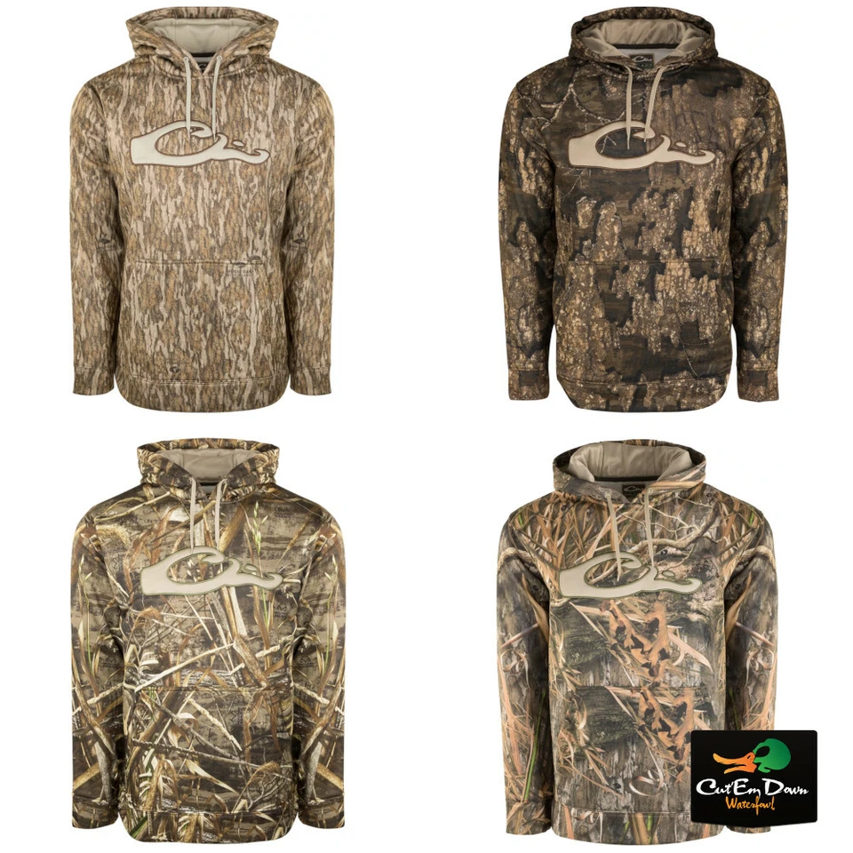 DRAKE WATERFOWL SYSTEMS CAMO PERFORMANCE HOODIE PULLOVER SWEATSHIRT - Image 1 of 1