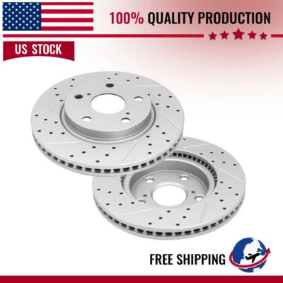 Rotores de freno de disco perforados delanteros para Toyota Prius V 2012 2013 2014 2015 2016 2017 Foto 1 de 4