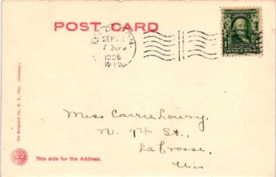 MADISON, WIS 1906 TO LAFROSSE WIS WITH US 1902 Stamp Scott # 300 Franklin 1c - Image 1 of 3