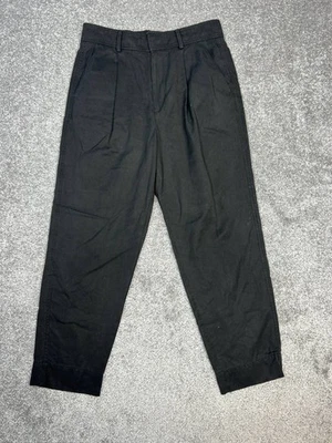 Everlane Dress Pants Womens 8 Black Cotton Stretch High Rise Relaxed Fit Tapered - Image 1 of 4