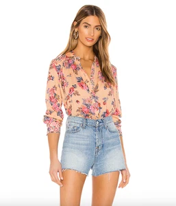 Free People - Hold On To Me Printed Top - Koralle - XS - 1 Mal getragen - Bild 1 von 14