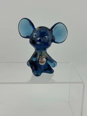 Fenton Azul Índigo HP Adorno de Navidad Vacaciones Chums Mouse HP Por J. Cutshaw Foto 1 de 4