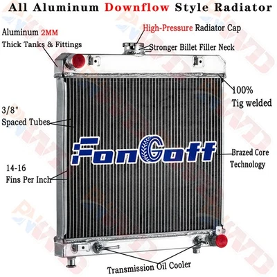 Radiador de 2 filas para 1976-1985 83 Mercedes-Benz 230 240D 280E 300D Base 2,8 L 3,0 L Foto 1 de 4