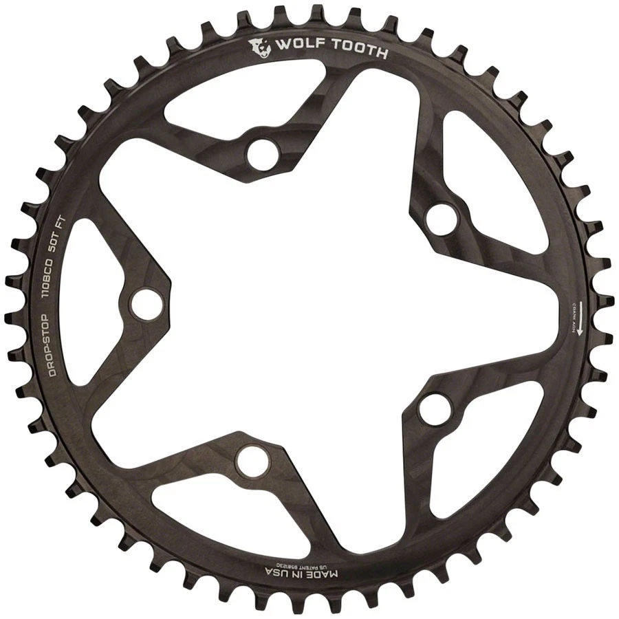 Plato de ciclocross y carretera Wolf Tooth 110 BCD - 52t, 110 BCD, 5 pernos, Drop-St Foto 1 de 1