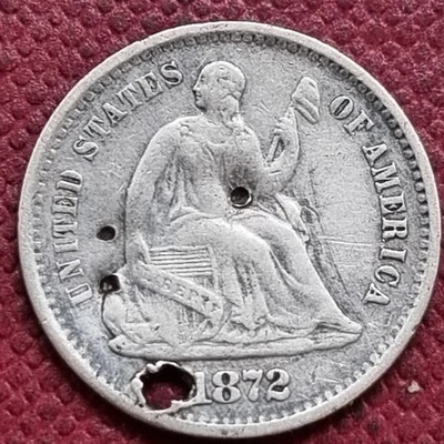 1872 S Seated Liberty Half Dime 5c Better Grade XF Details #92954 - Image 1 of 2