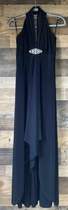 Vintage 90’s Jessica McClintock Black Halter High Low Evening Dress Size 4 - Picture 1 of 14