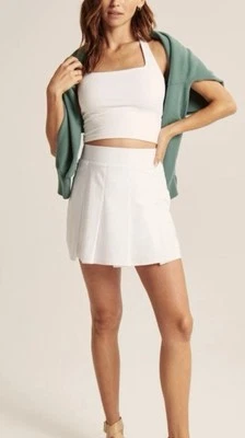 Abercrombie & Fitch Pleated Traveler WHITE Skort in White Women’s Sz XS - Image 1 of 4