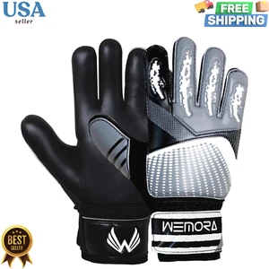 WEMORA Fingersave Soccer Goalkeeper Gloves Kids Boys Adult 4MM Strong Grip - Picture 1 of 5