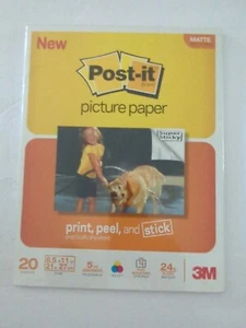 Matte Non-Glare Post-It Picture Paper Super Sticky 8.5" × 11" 20 Sheets (NEW) - Picture 1 of 2