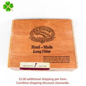 Caja de cigarros de madera vacía Padrón Corticos 6" x 4,75" x 2" - Imagen 1 de 12