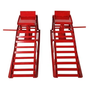 2 Pieces 5 Ton Red Heavy Duty Auto Car Truck Service Ramp Jack Hydraulic Lift - Picture 1 of 7
