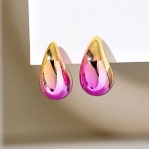Colorful Water Drop Stud Earrings Acrylic Ear Stud  Women