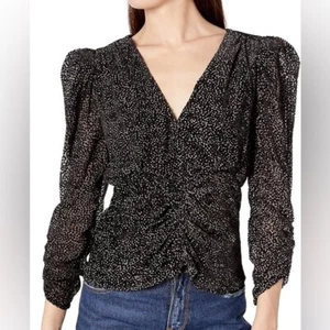 Wayf velvet polkadot flattering blouse - Bild 1 von 5