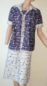 Vintage 2Pc Polyester Navy and White Sz. M/L b1-2 - Picture 1 of 12