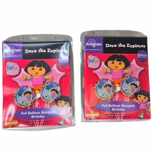 Dora The Explorer Foil Balloon Bouquet Birthday 5 Count Set of 2 - Picture 1 of 5