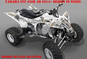 KIT GRÁFICO INVISION ATV YAMAHA YFZ 450 04-14, YFZ 450R ZOMBIE OUTLAW SPLATTER B - Imagen 1 de 9