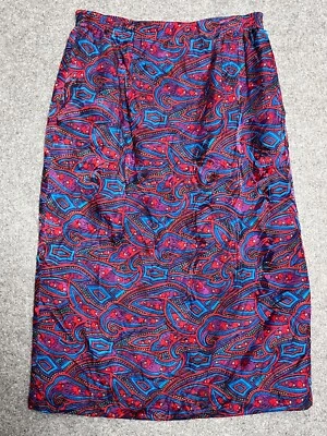 Falda midi Anne Crimmins Umi vintage 100 % seda para mujer 8 cachemira años 90 funky Foto 1 de 4