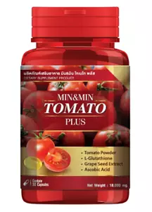 Tarros rojos Tomato Plus Min & Min Gluta blanqueador de la piel del cabello nutritivo 30 tapas - Imagen 1 de 7