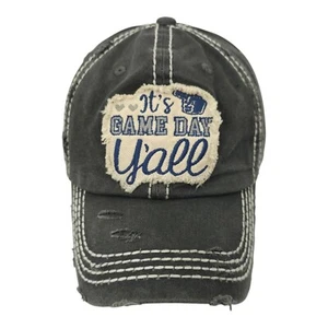 KBethos It's Game Day Y'all Distressed Patch Strapback Cap Trucker Baseball Hat - Picture 1 of 13