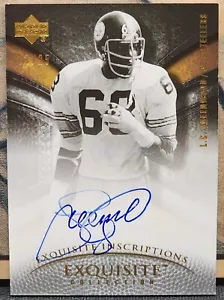 L.C. GREENWOOD 2007 Exquisite Collection Inscriptions ON CARD AUTO /25 STEELERS - Picture 1 of 3