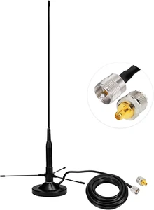 Mobile Ham Radio Antenna Dual Band VHF UHF 136-174Mhz 400-470Mhz Magnetic Base - Picture 1 of 9