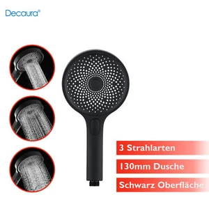 Handbrause 13cm breit Duschkopf Schwarz Brausekopf Dusche 3 Strahlfunktionen - Bild 1 von 6