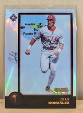 1998 Bowman Chrome INTERNATIONAL REFRACTOR #66 Juan Gonzalez RARE PARALLEL