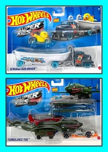 2024 Hot Wheels Scrubba Dub Driver Duck N Roll,Turbolence Tug Tiger Shark Plane - Picture 1 of 18