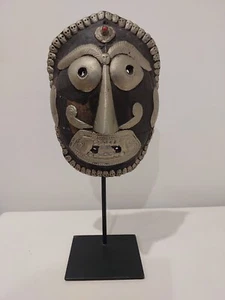 Original 18th Century Tibetan Kapala Ritual Mask, Turtle Shell and Silver - Picture 1 of 3